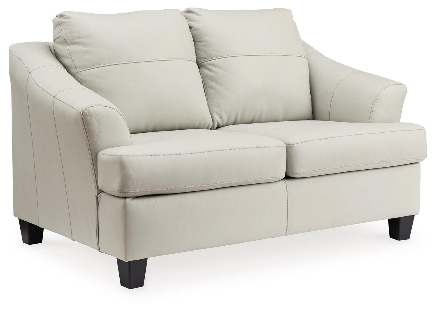 Genoa Coconut Leather Loveseat - Ella Furniture