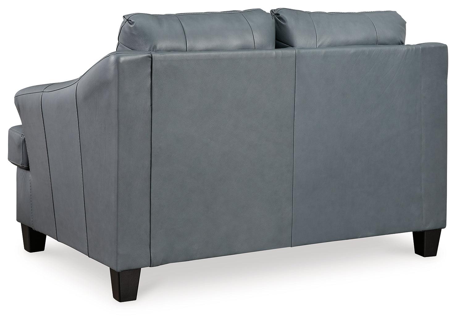 Genoa Steel Leather Loveseat - Ella Furniture