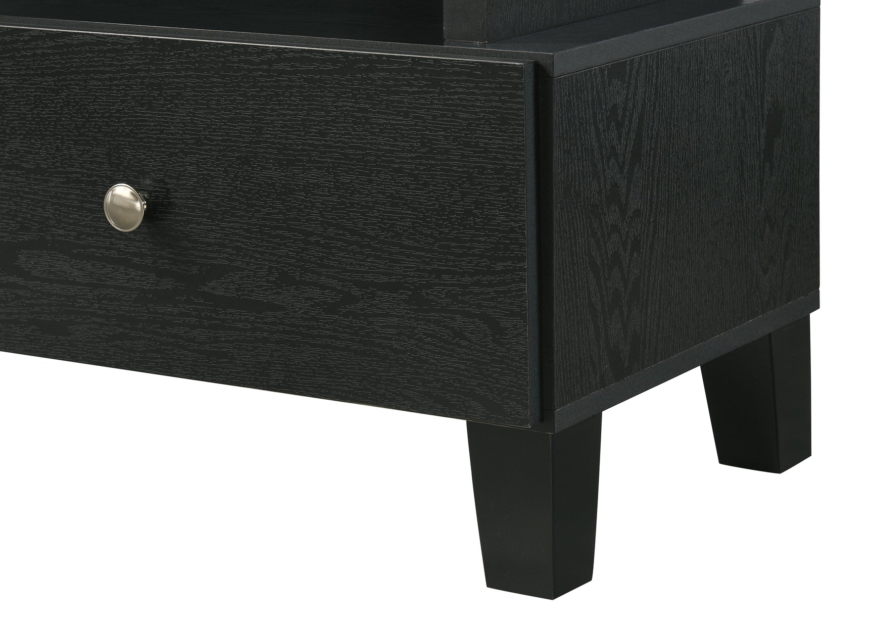 Alina Black TV stand wall-mounted installation