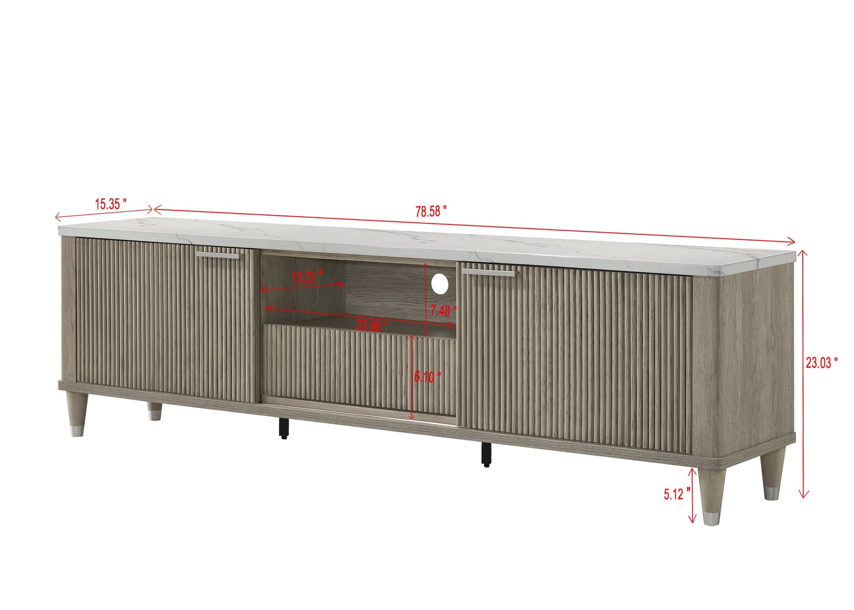 Britany TV Stand in Drift Wood Finish view 8