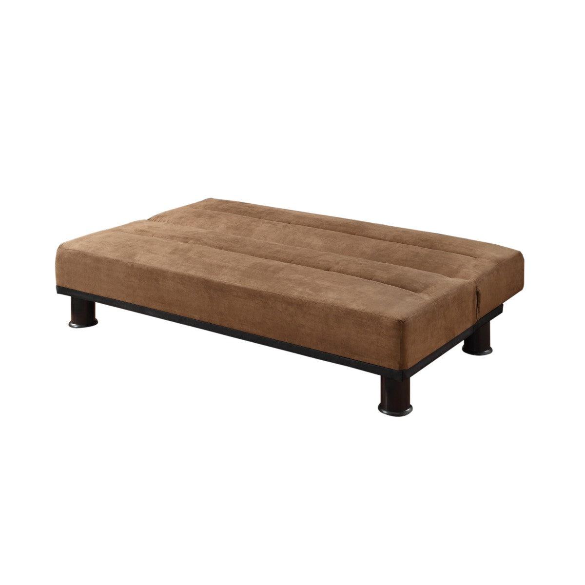 Callie Brown brown microfiber fabric elegant lounger sofa bed side view