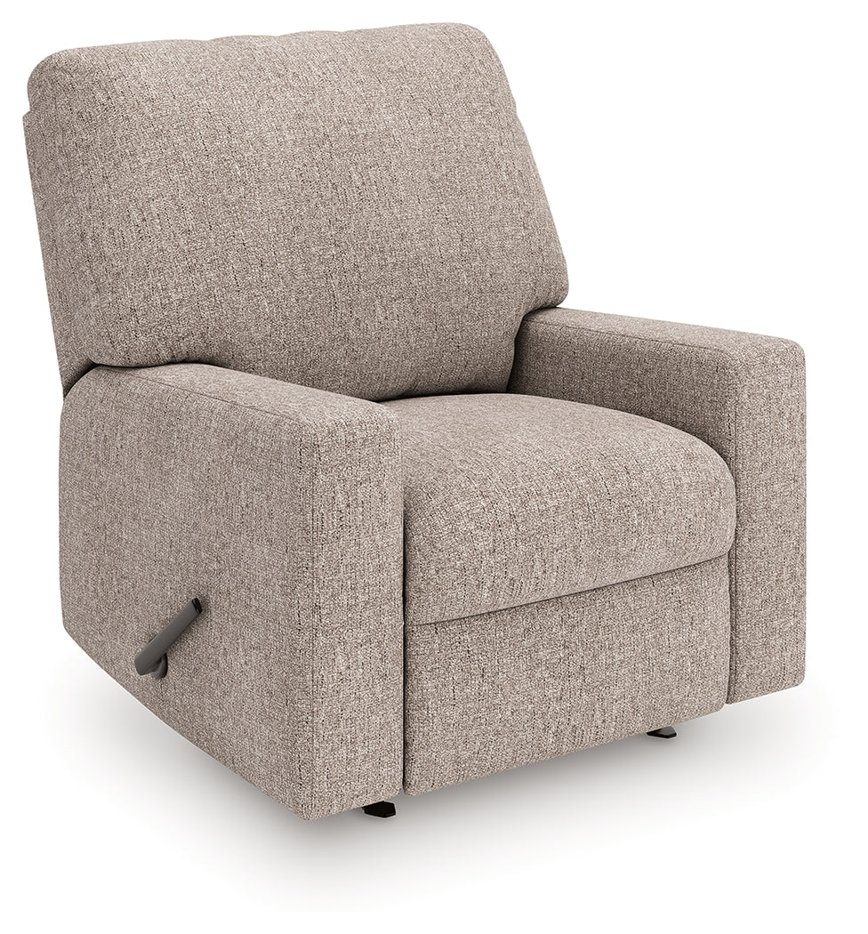 side view of Seyler Lane Hemp Chenille Recliner