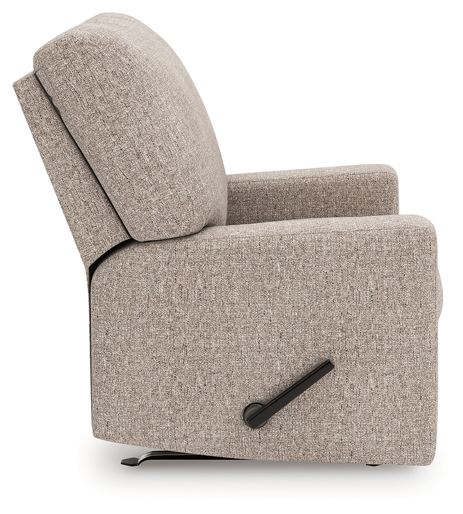side view of Seyler Lane Hemp Chenille Recliner