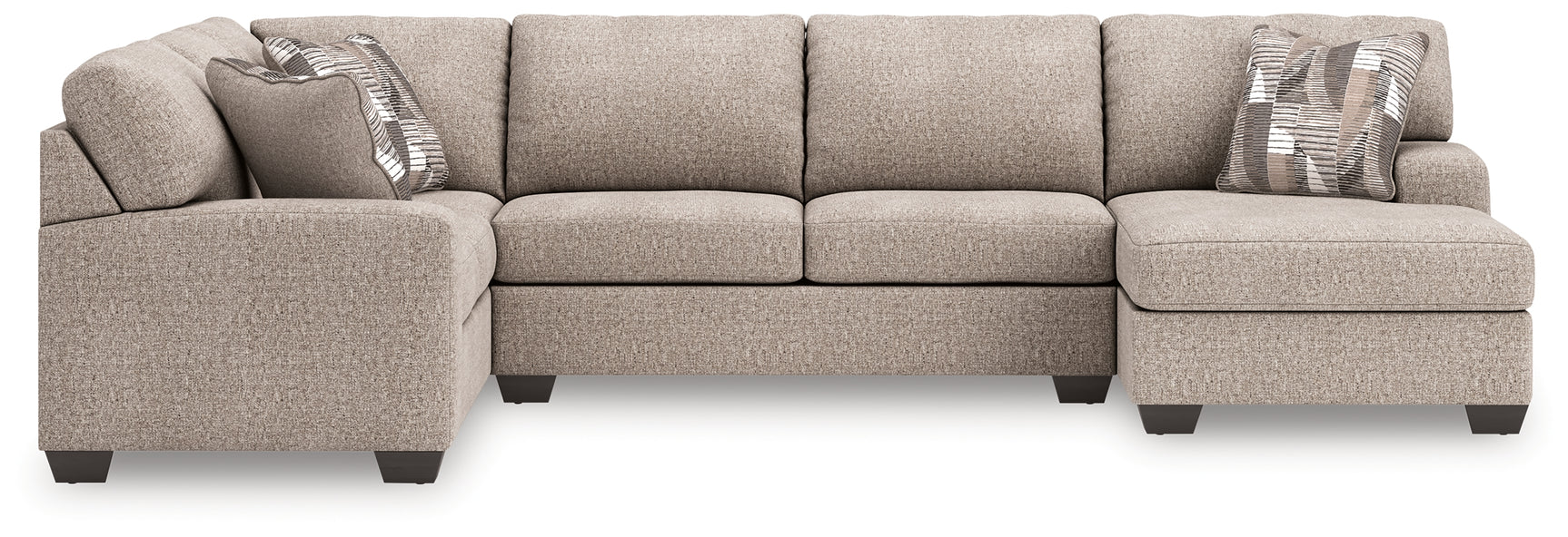 room view of Seyler Lane Hemp Chenille 3-Piece Sectional with Chaise sectional sofa