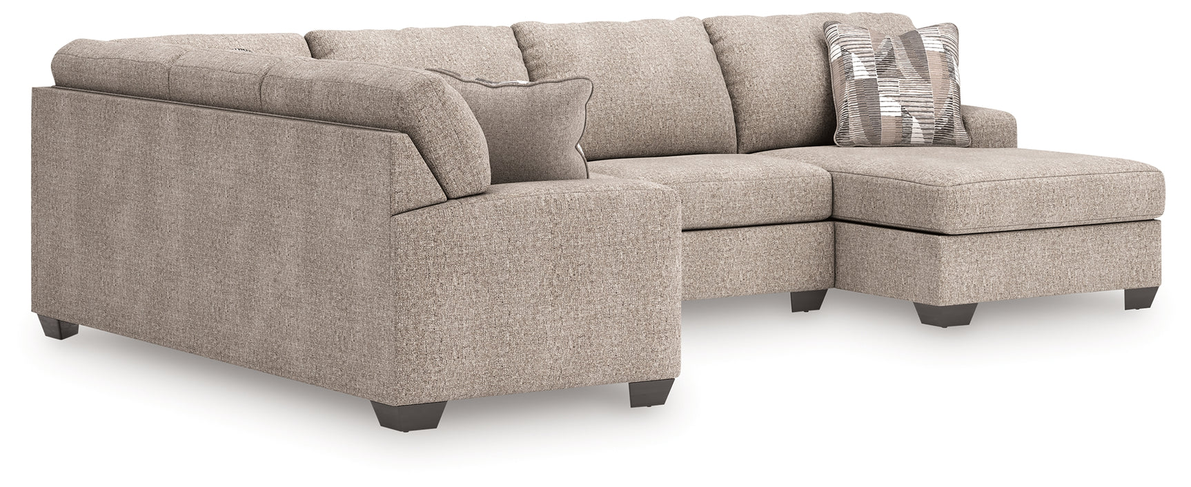side view of Seyler Lane Hemp Chenille 3-Piece Sectional with Chaise sectional sofa