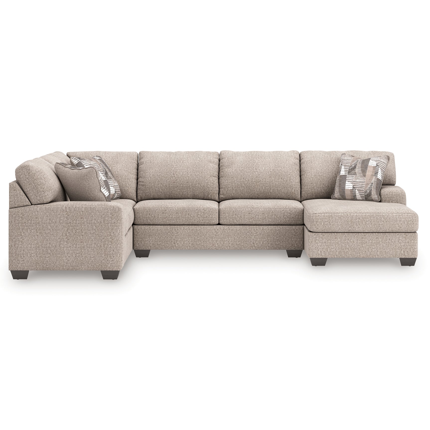 detail view of Seyler Lane Hemp Chenille 3-Piece Sectional with Chaise sectional sofa
