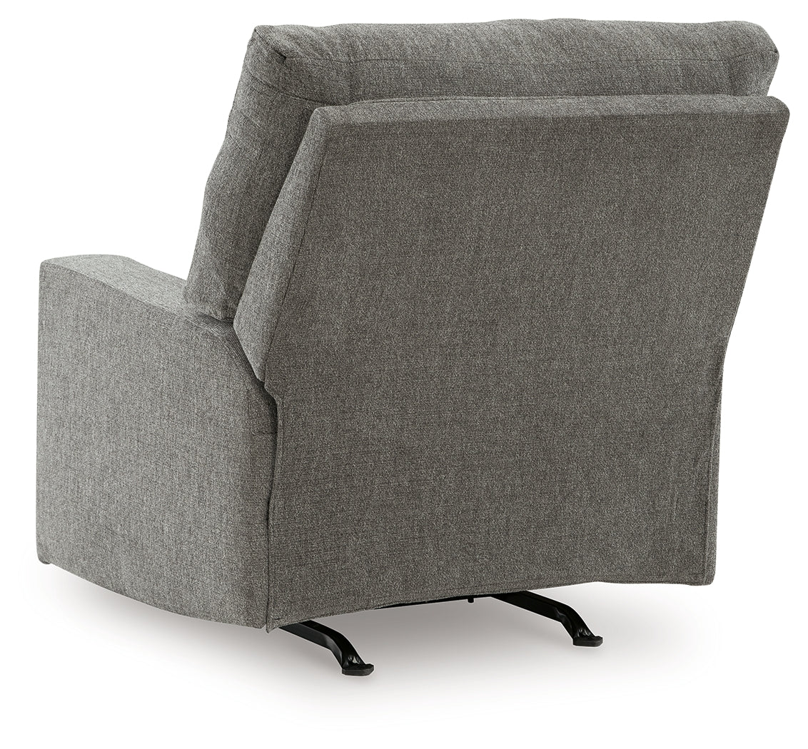Back view of Clarington Greystone Chenille Recliner