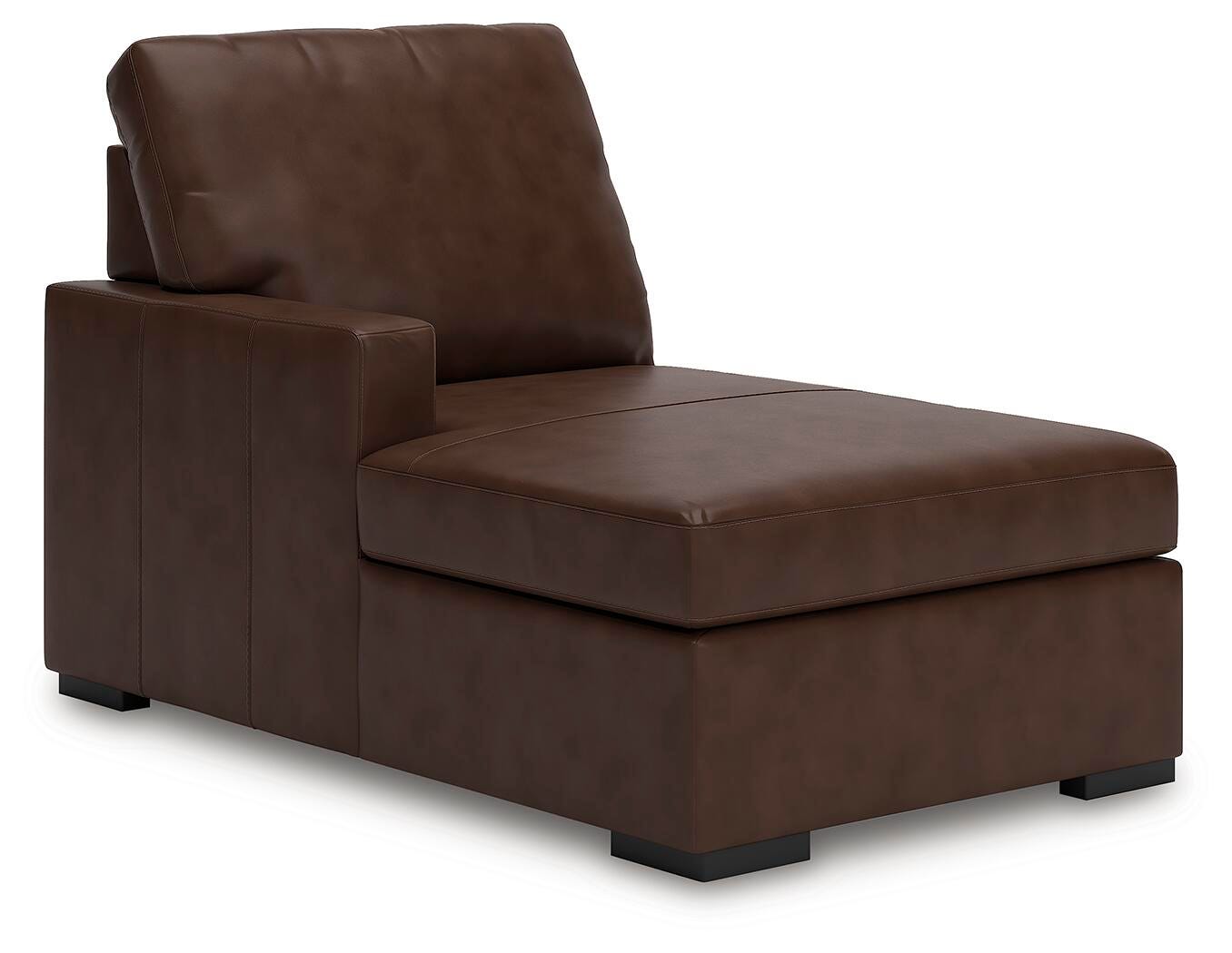 McDowlan Coffee Leather 3-Piece Sectional with Chaise - image 4