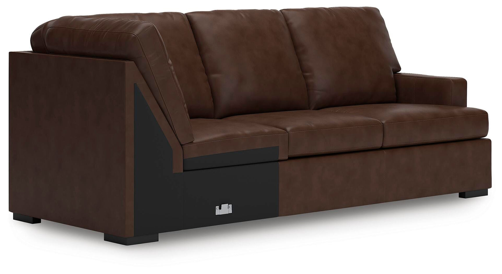 McDowlan Coffee Leather 3-Piece Sectional with Chaise - image 6
