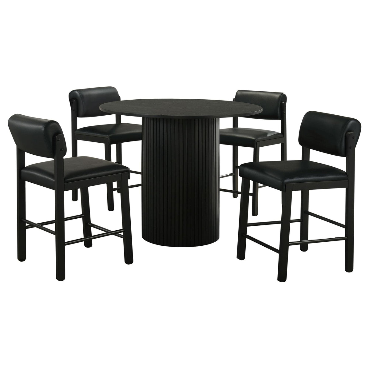 Hamlyn 5-Piece Round Wood Counter Height Dining Set Black — product image 2