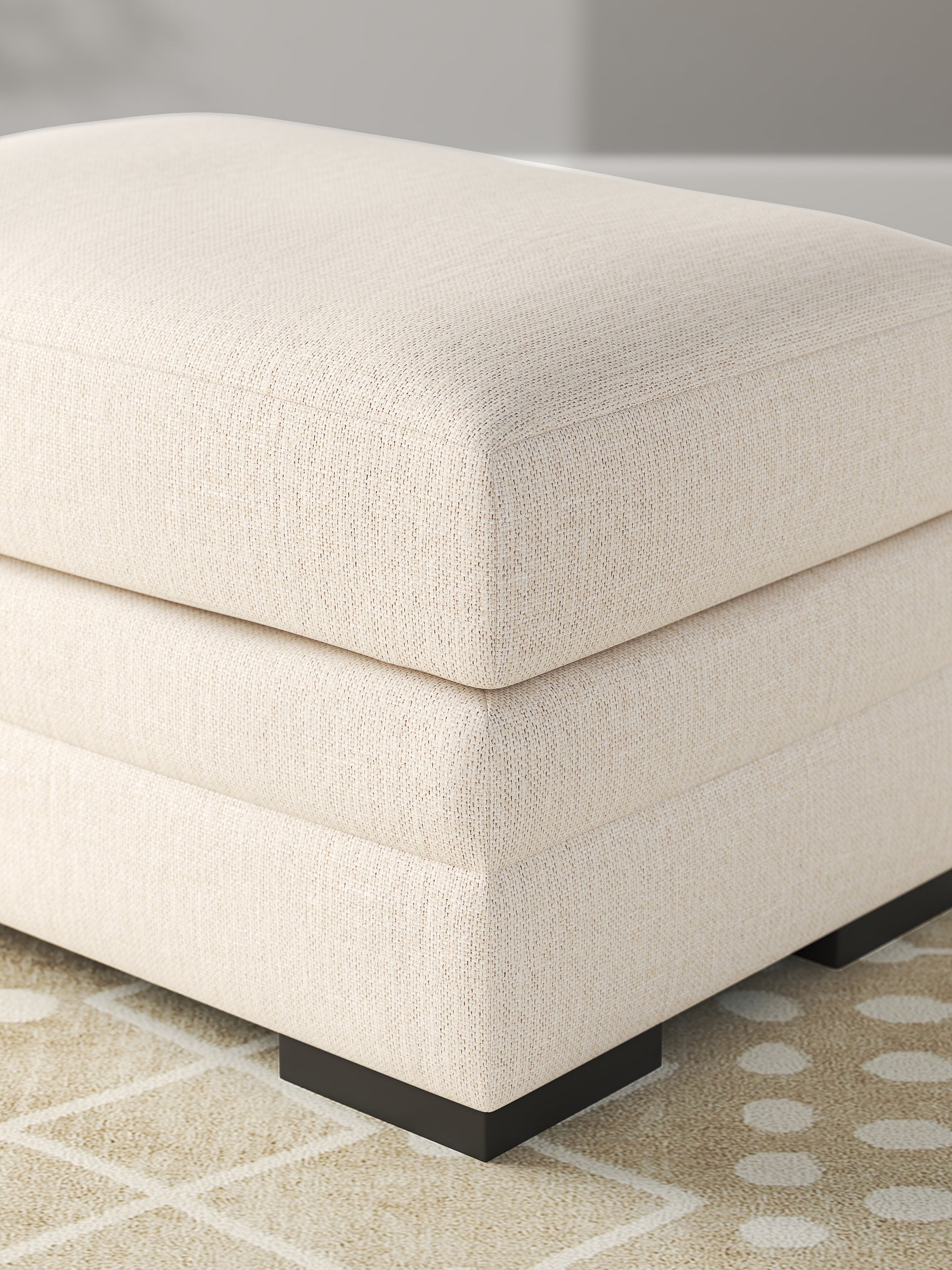 Lango Jute Sofa and Ottoman set front view