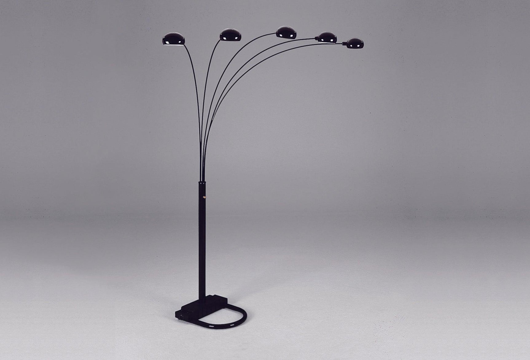 Peacock Gold, Pewter, Black Classical Arc Floor Lamp - Ella Furniture