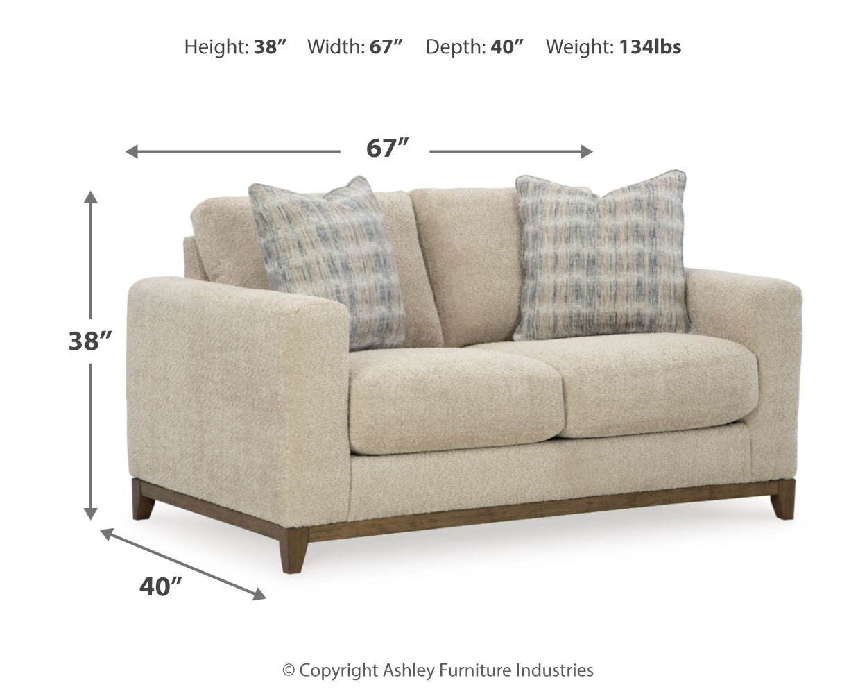 Parklynn Desert sofa, loveseat, chair, and ottoman set front view