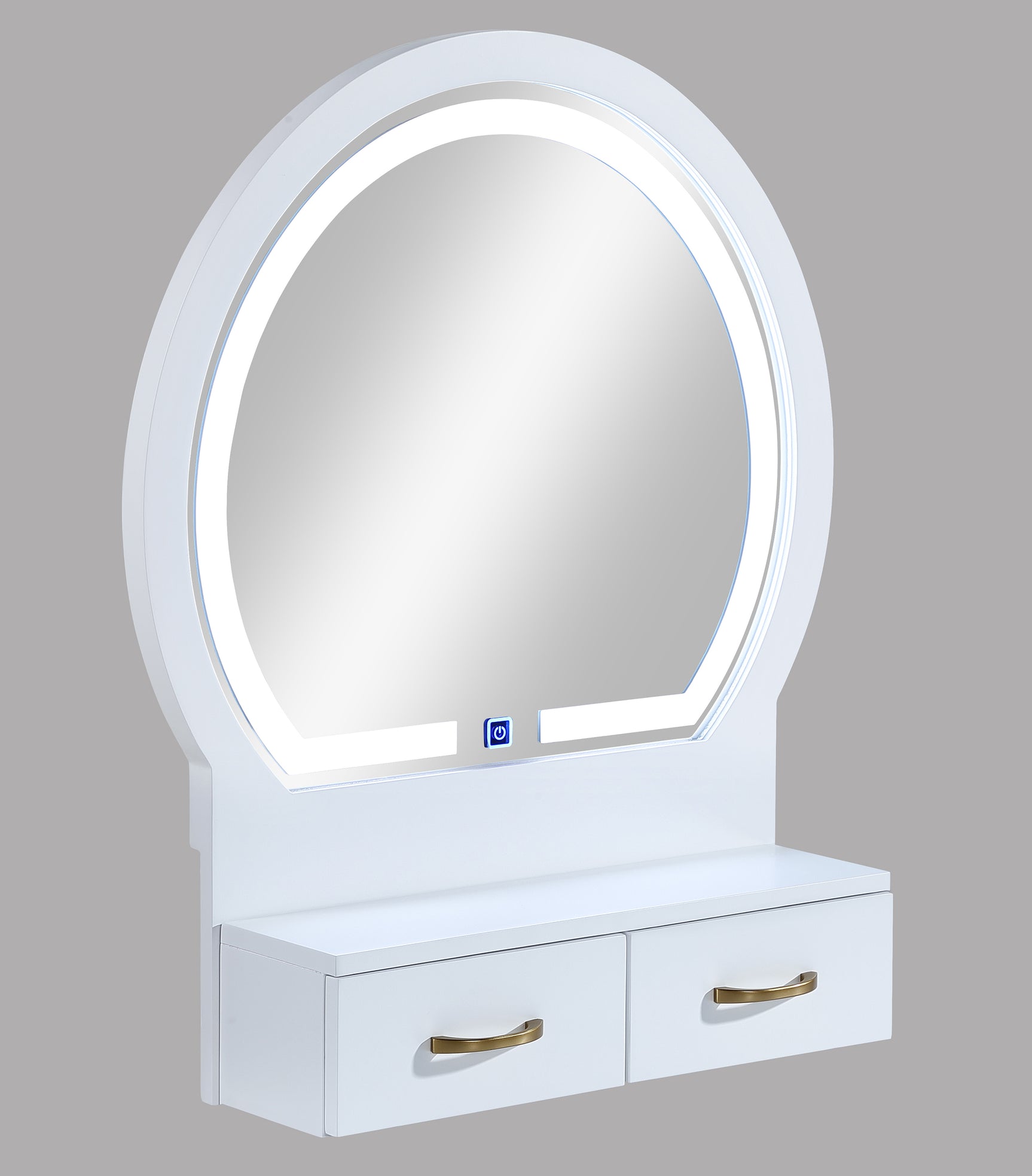 Side angle of Cecilia White Vanity Set