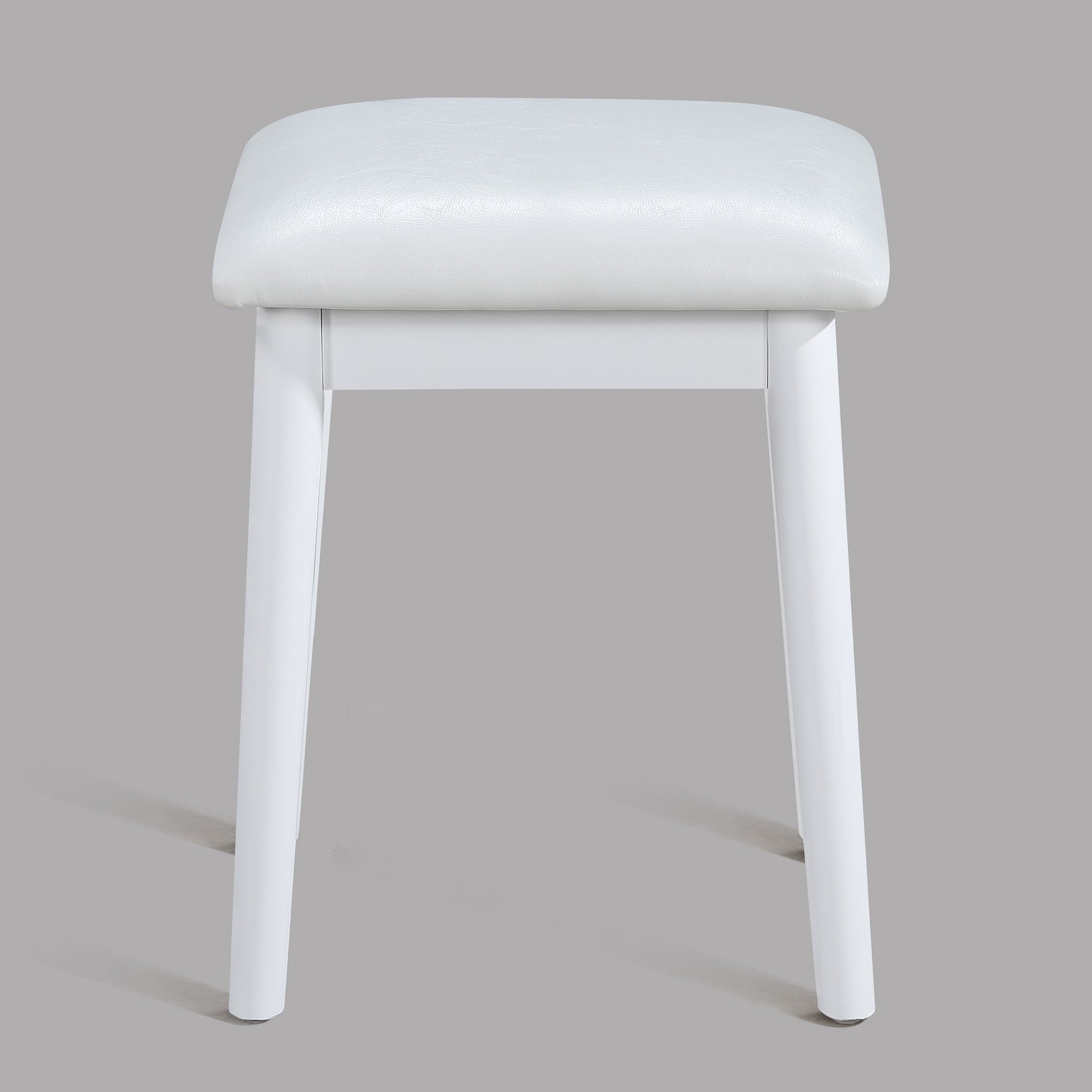 Matching white cushioned stool for Cecilia Vanity