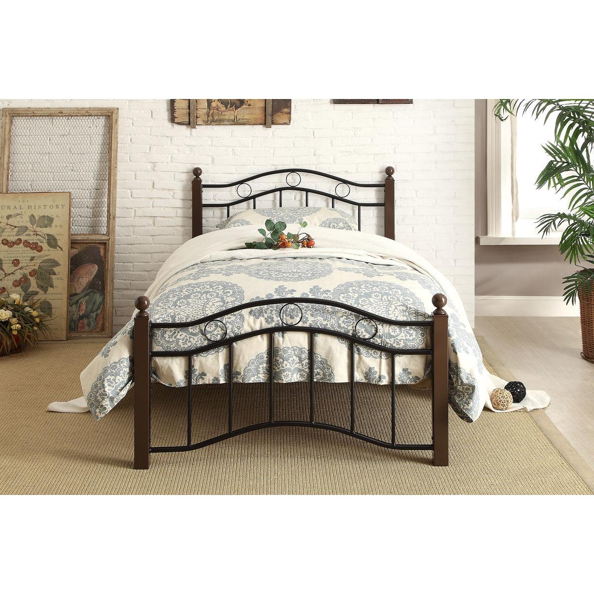 Averny Black Metal Twin Platform Bed close-up detail