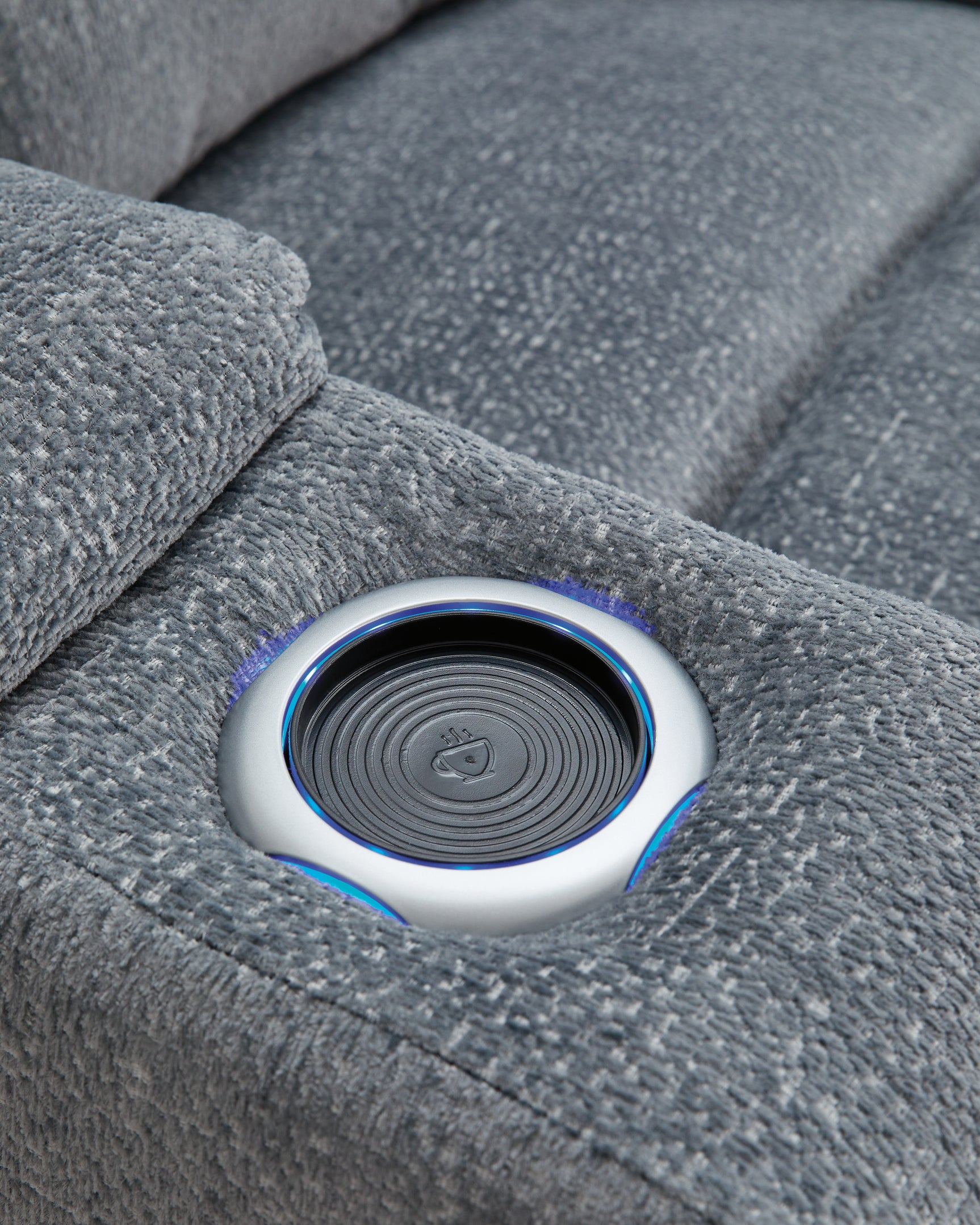 Cup holder built into Studio Cave Steel Power Recliner
