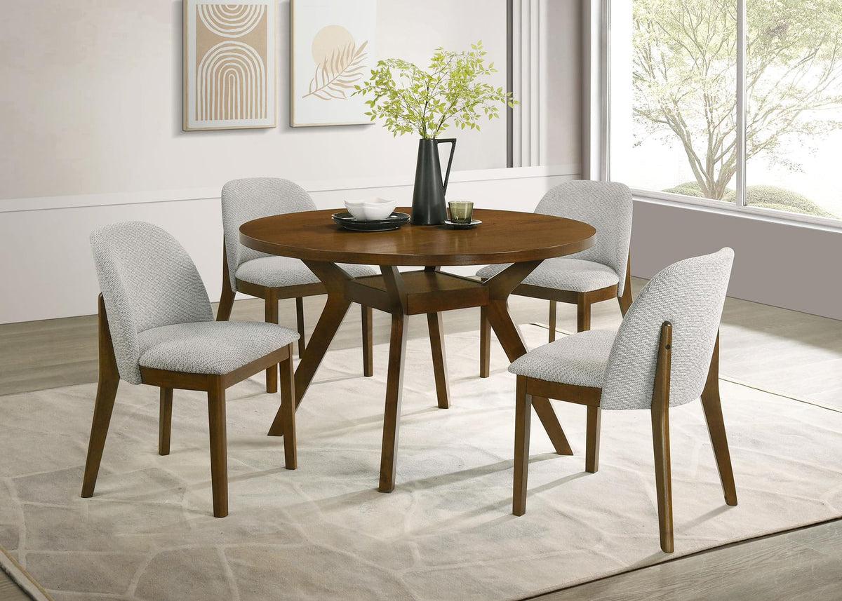 Mueller Upholstered Dining Side Chair Brown and Beige Set of 2 — product image 14