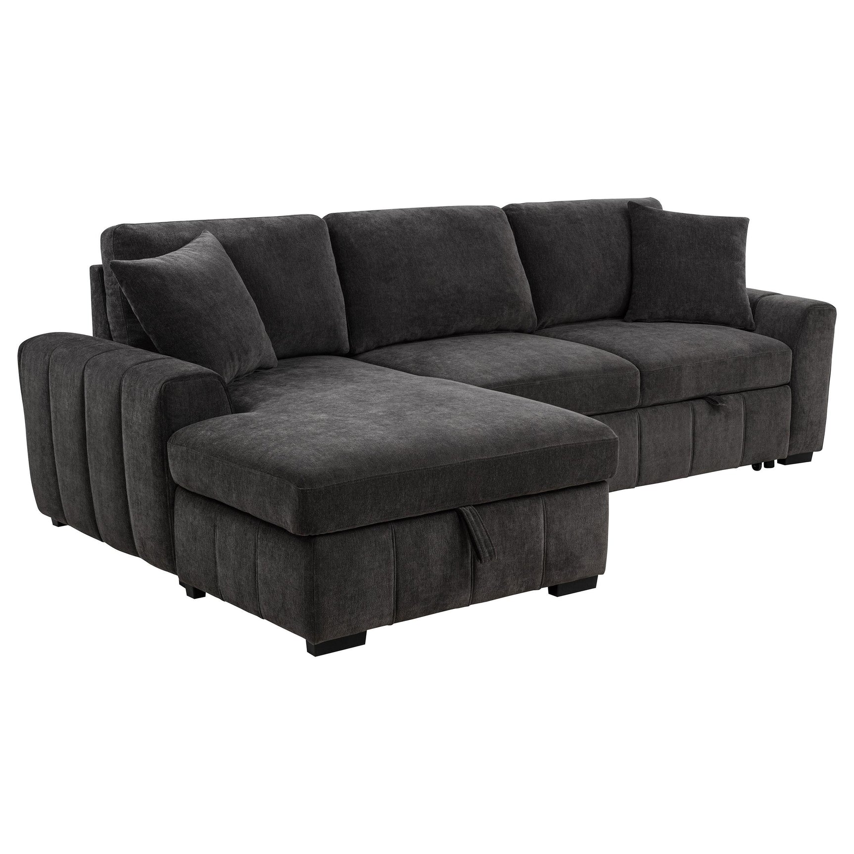 Pastrana Sleeper Sectional showing chaise storage open