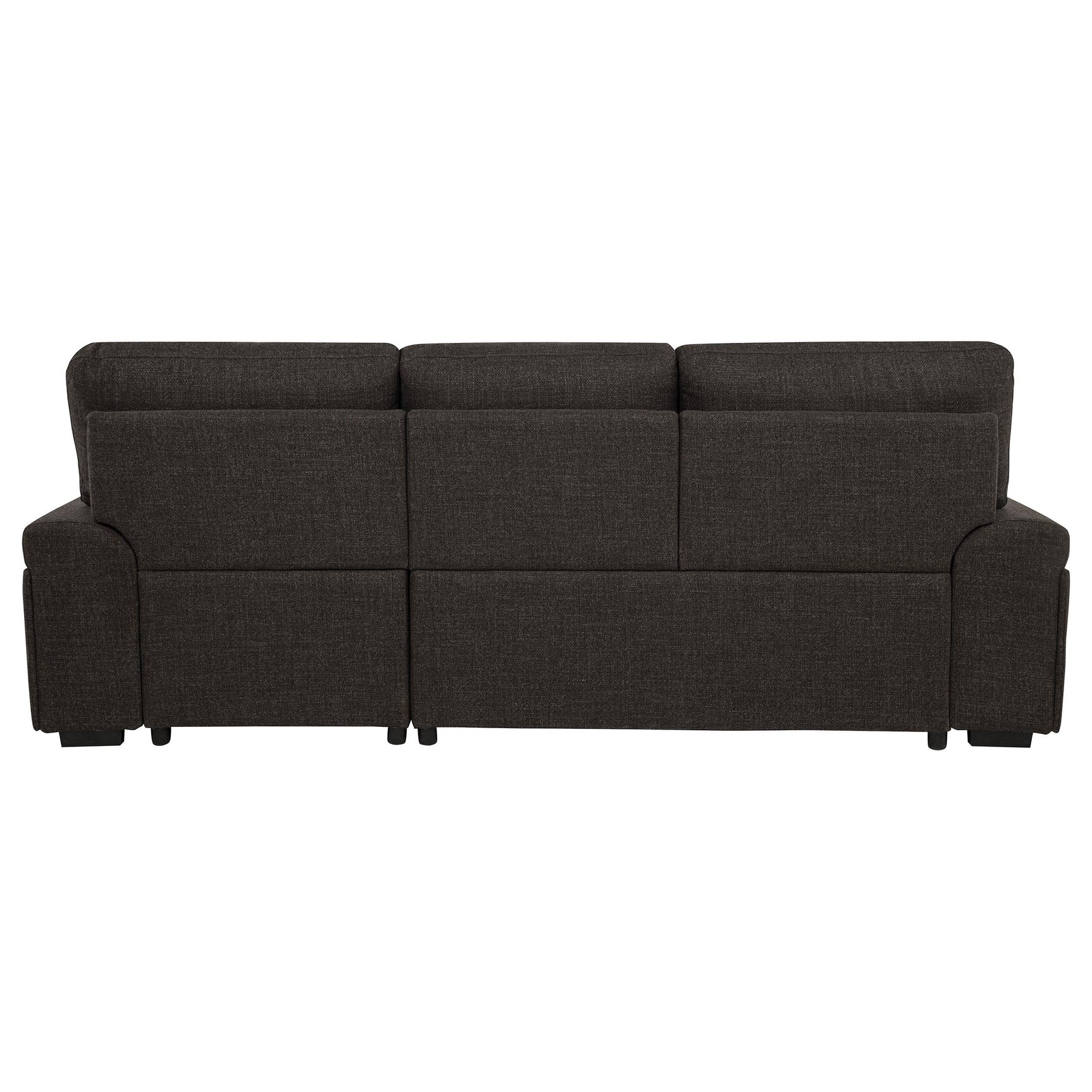 Sectional sofa seating area showing foam cushioning