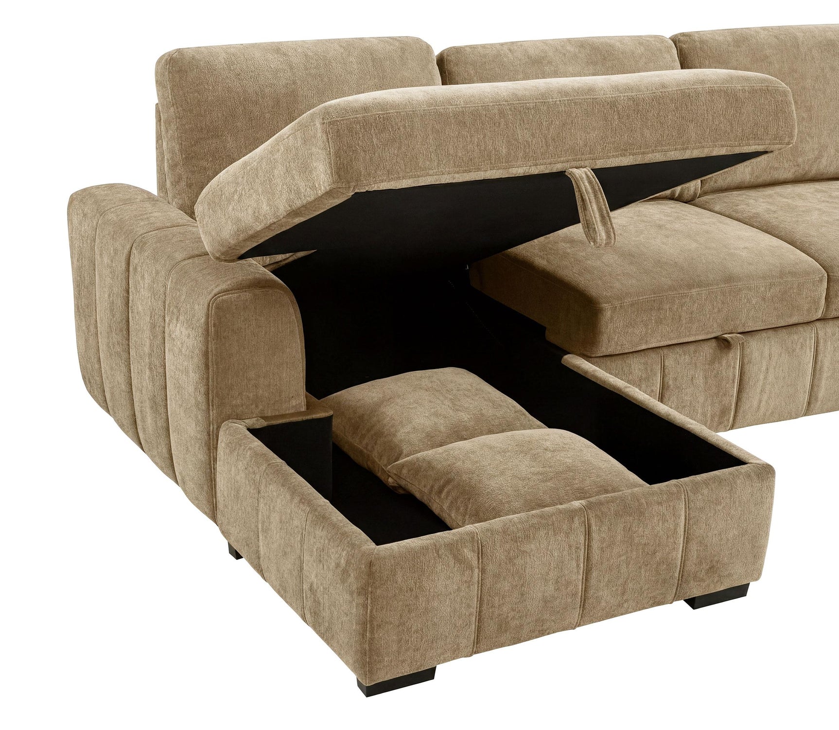 Overall dimensions labeled on Pastrana sectional sofa