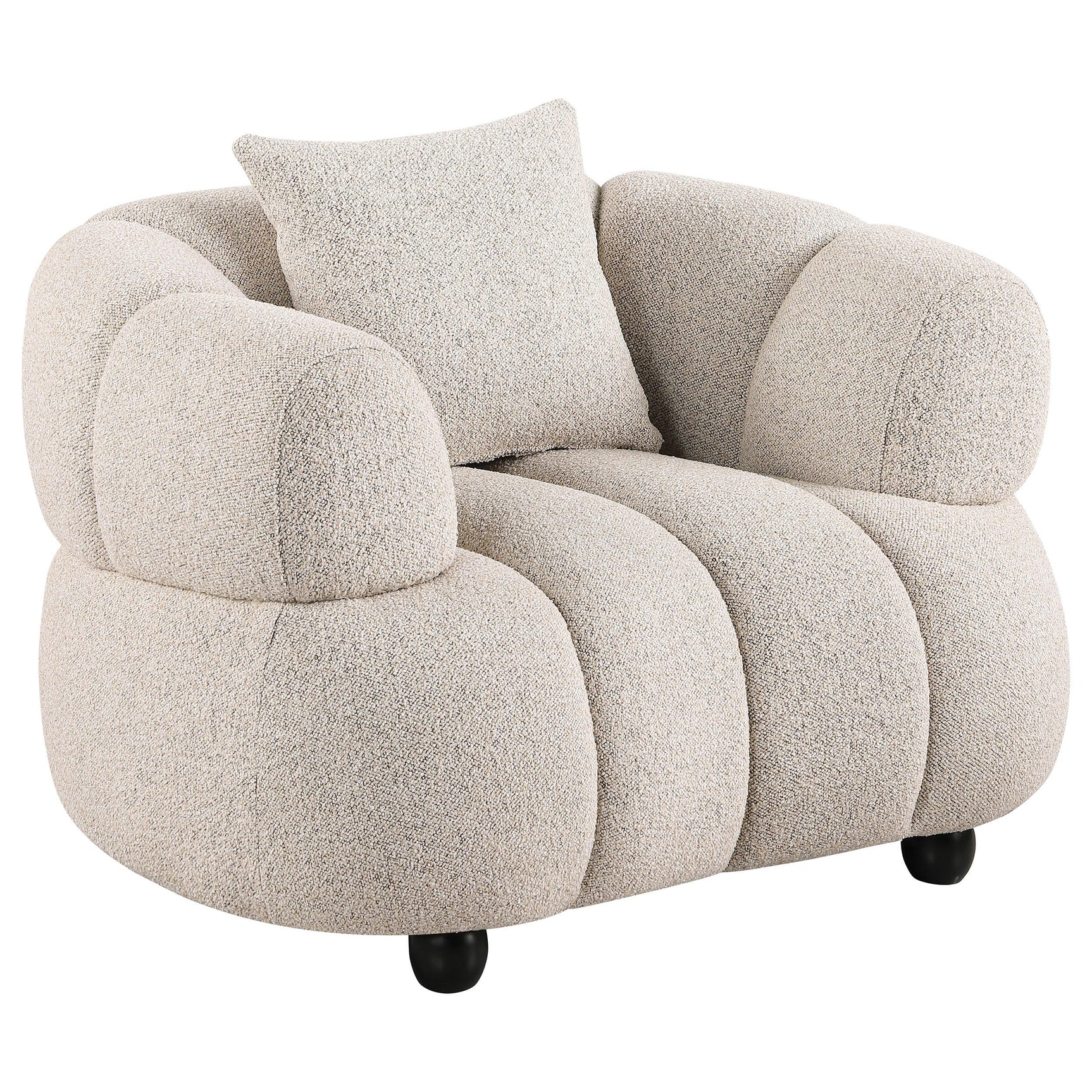 Whitney Contemporary Channel Tufted Boucle Upholstered Sofa Set