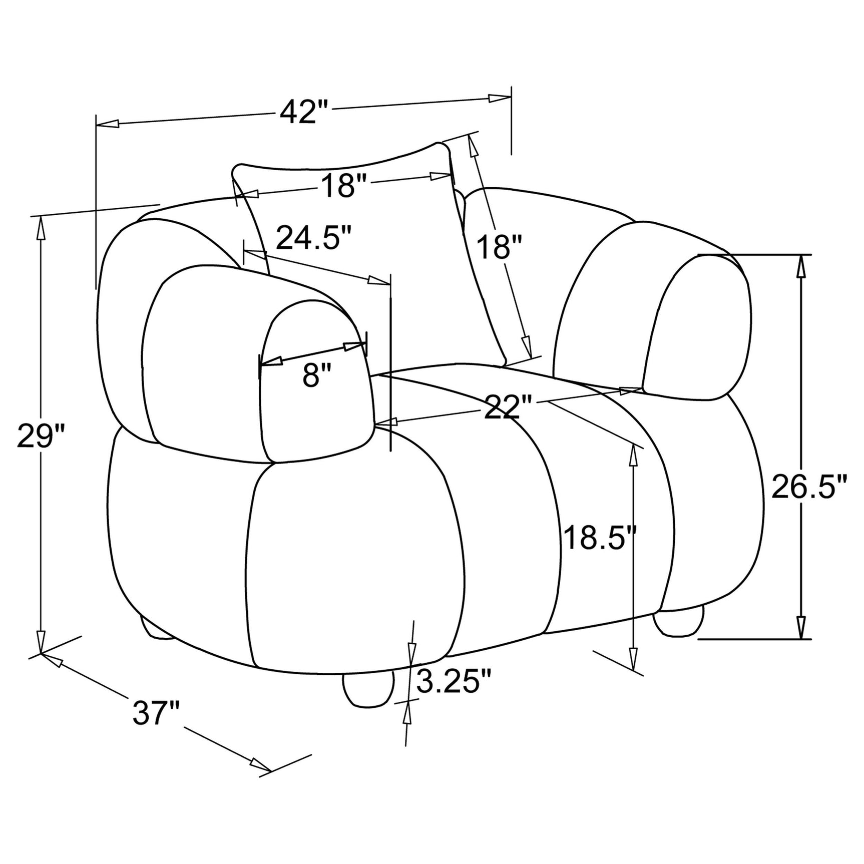 Whitney Contemporary Channel Tufted Boucle Upholstered Sofa Set
