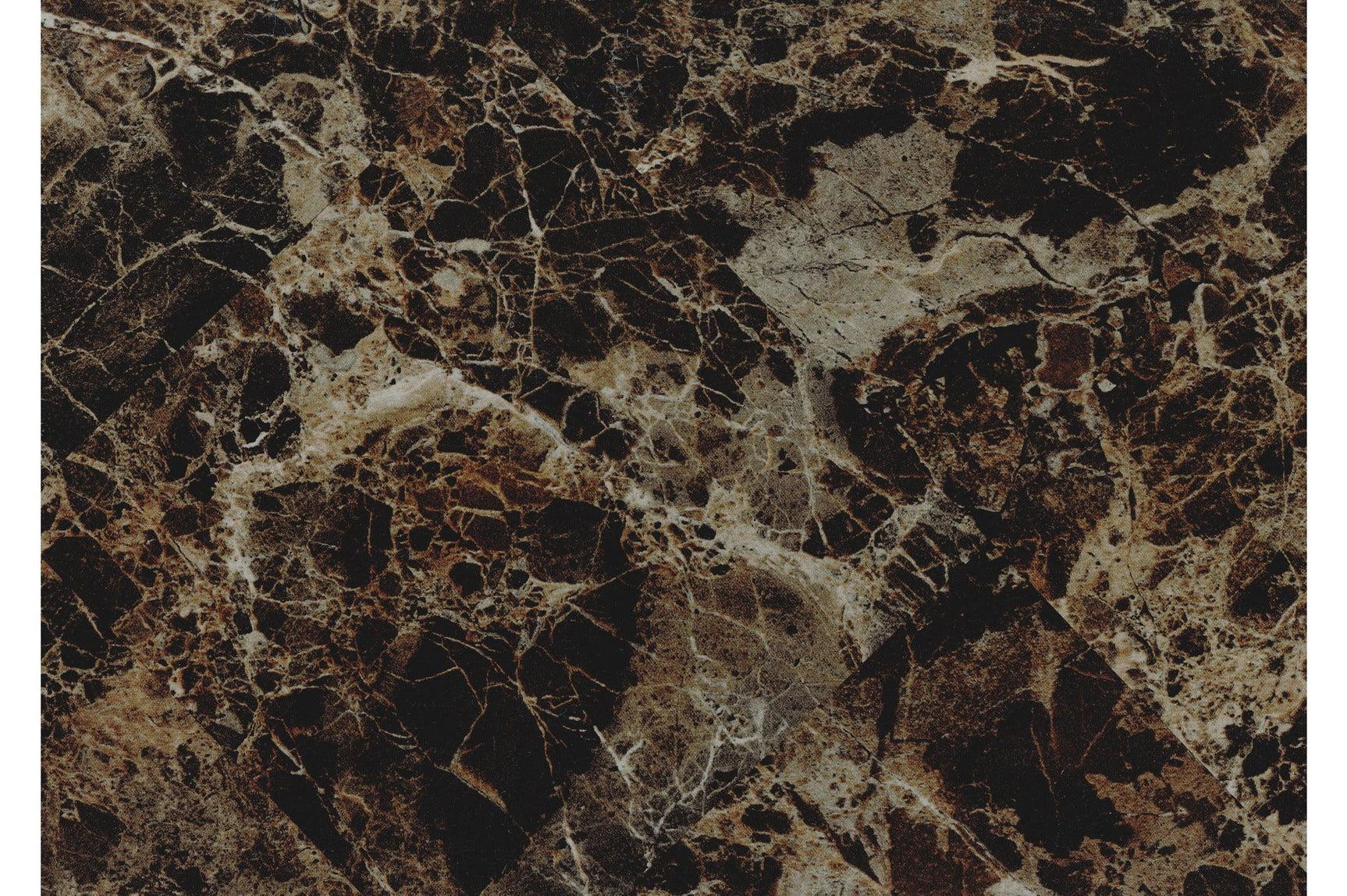 close-up detail of Edgar faux marble tabletop and black faux leather seating
