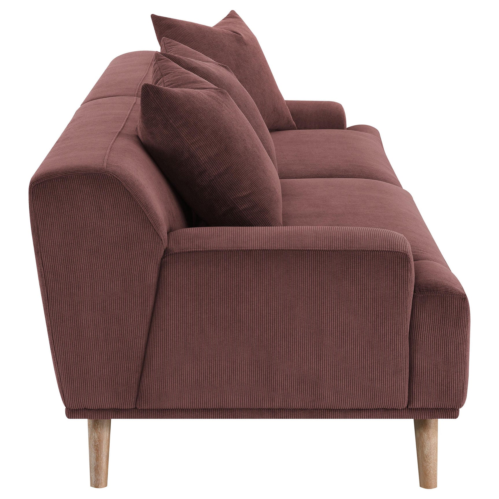 Alternate front view of Elizabeth Corduroy Upholstered Sofa