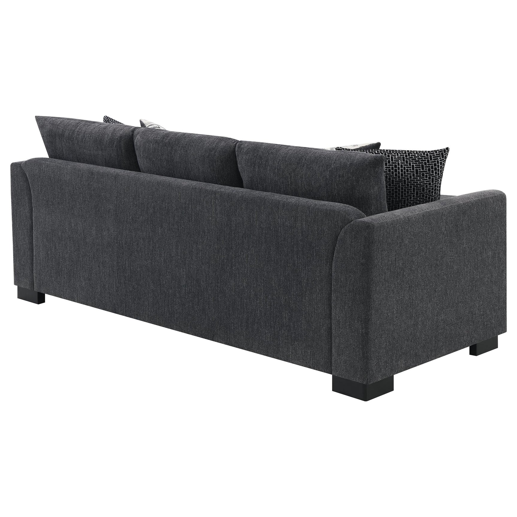 Storey dark grey upholstered sleeper sectional chaise sofa front view