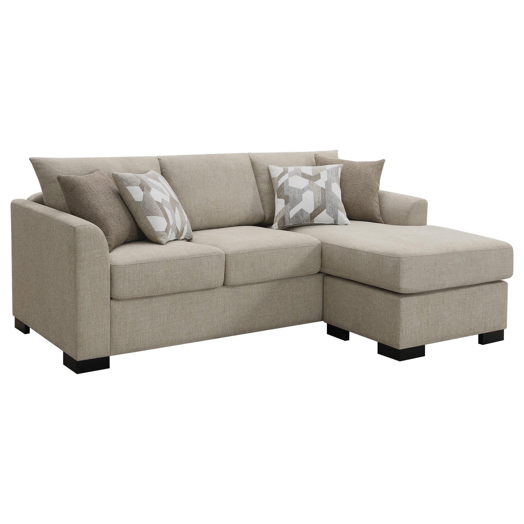 Storey Camel Upholstered Sectional sofa close-up fabric