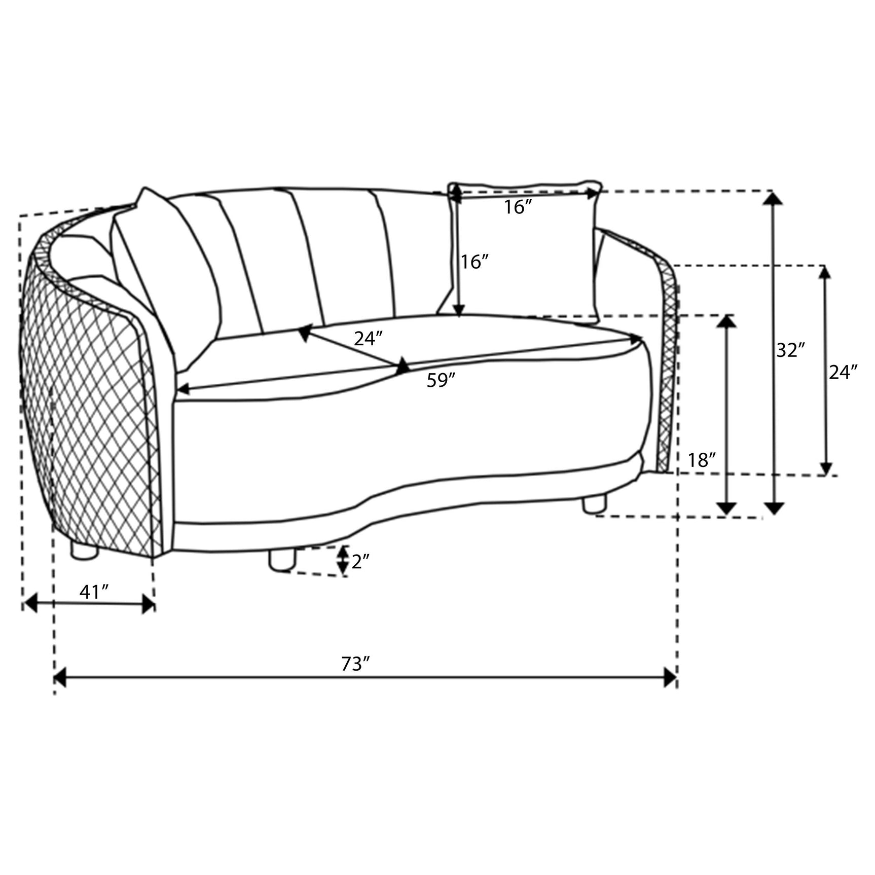 Assembly components for Brookside loveseat