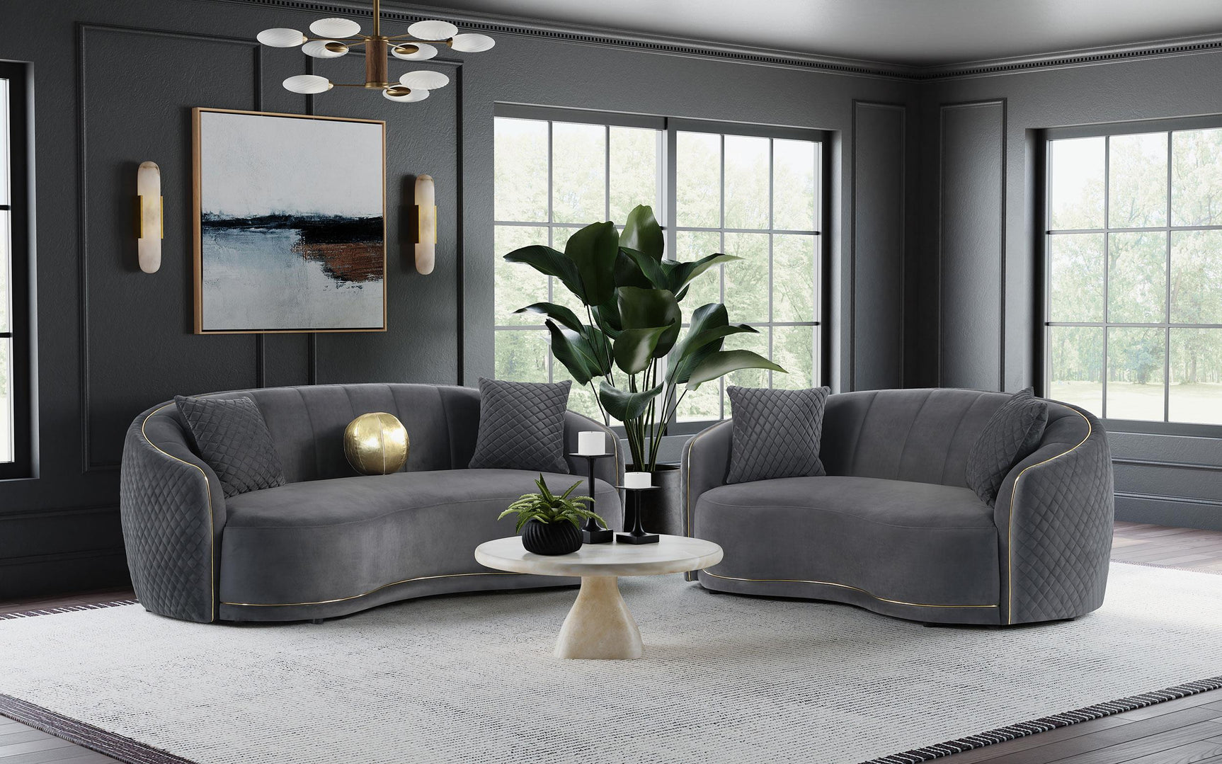 Brookside loveseat overall room setting display