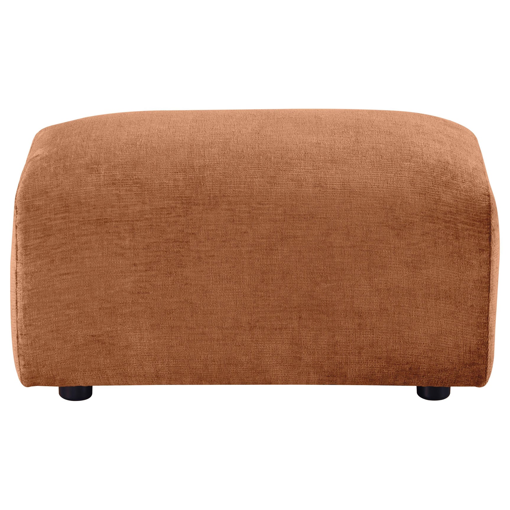 Burnett Chenille Upholstered Ottoman Burnt Orange