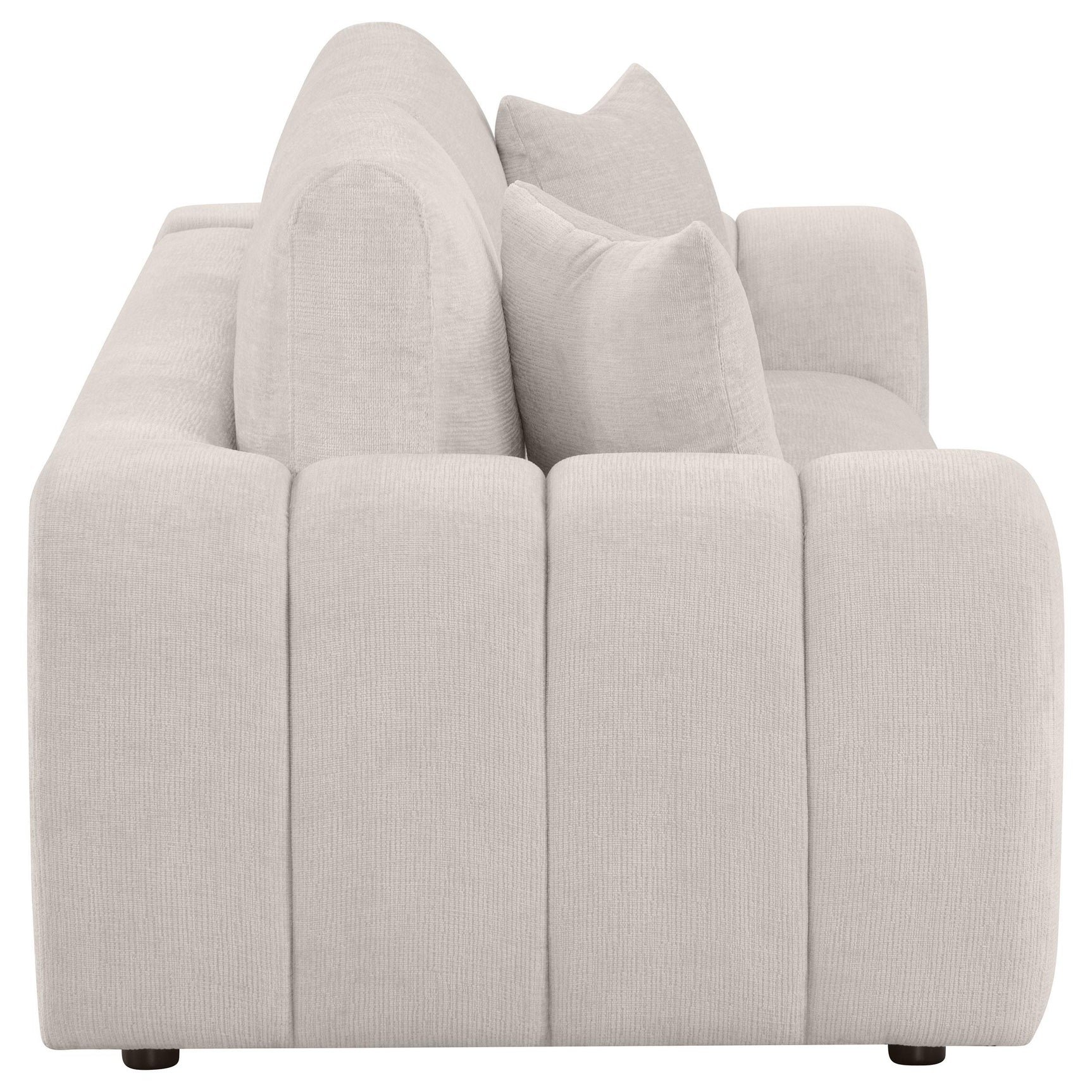 Burnett Chenille Upholstered Wide Arm Sofa Ivory