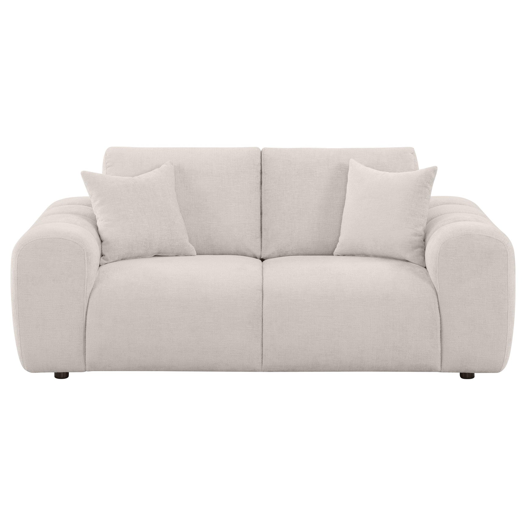 Burnett Chenille Upholstered Wide Arm Loveseat Ivory
