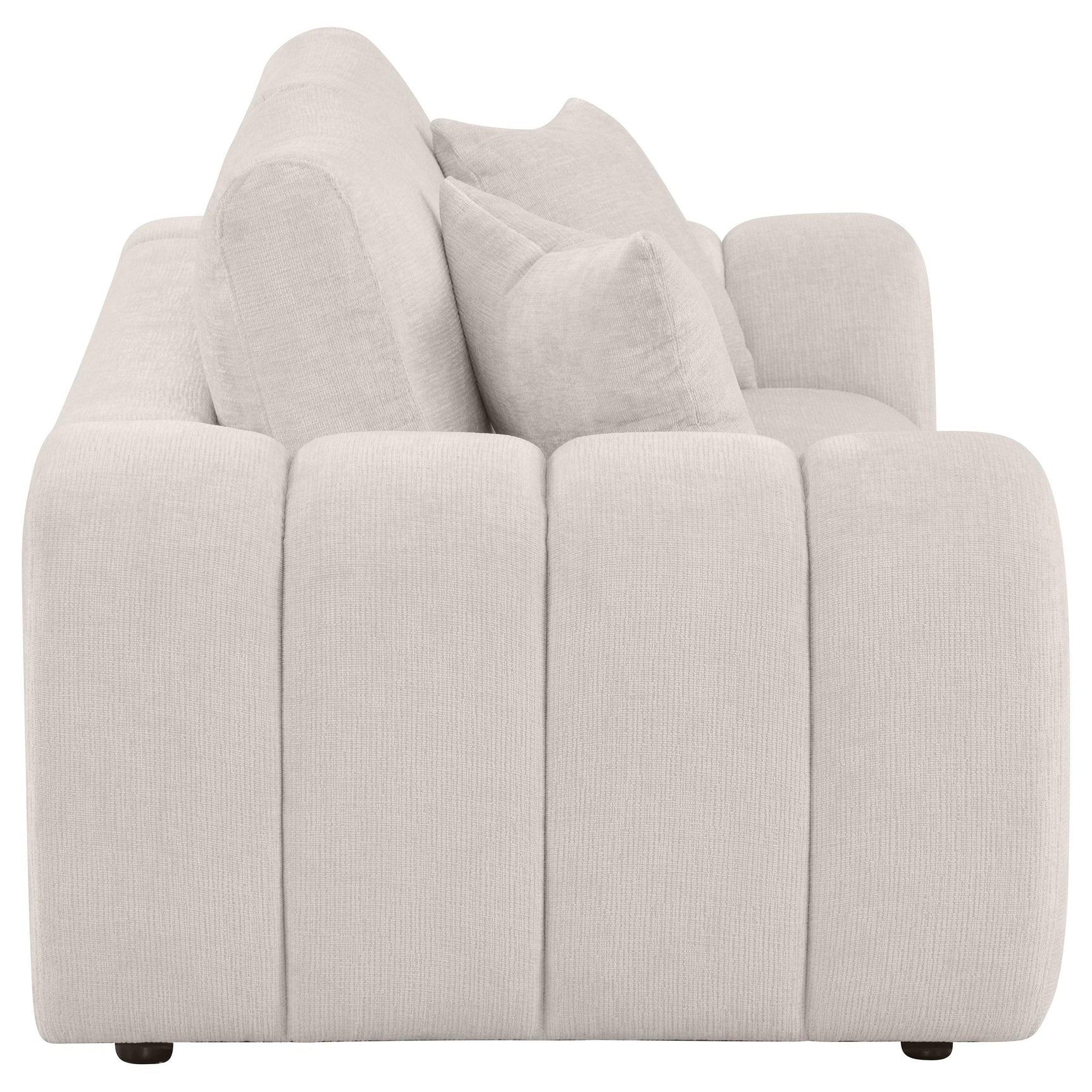 Burnett Chenille Upholstered Wide Arm Loveseat Ivory