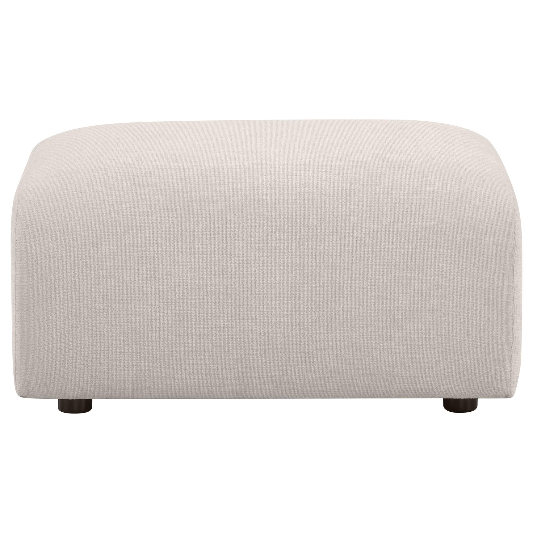 Burnett Chenille Upholstered Ottoman Ivory