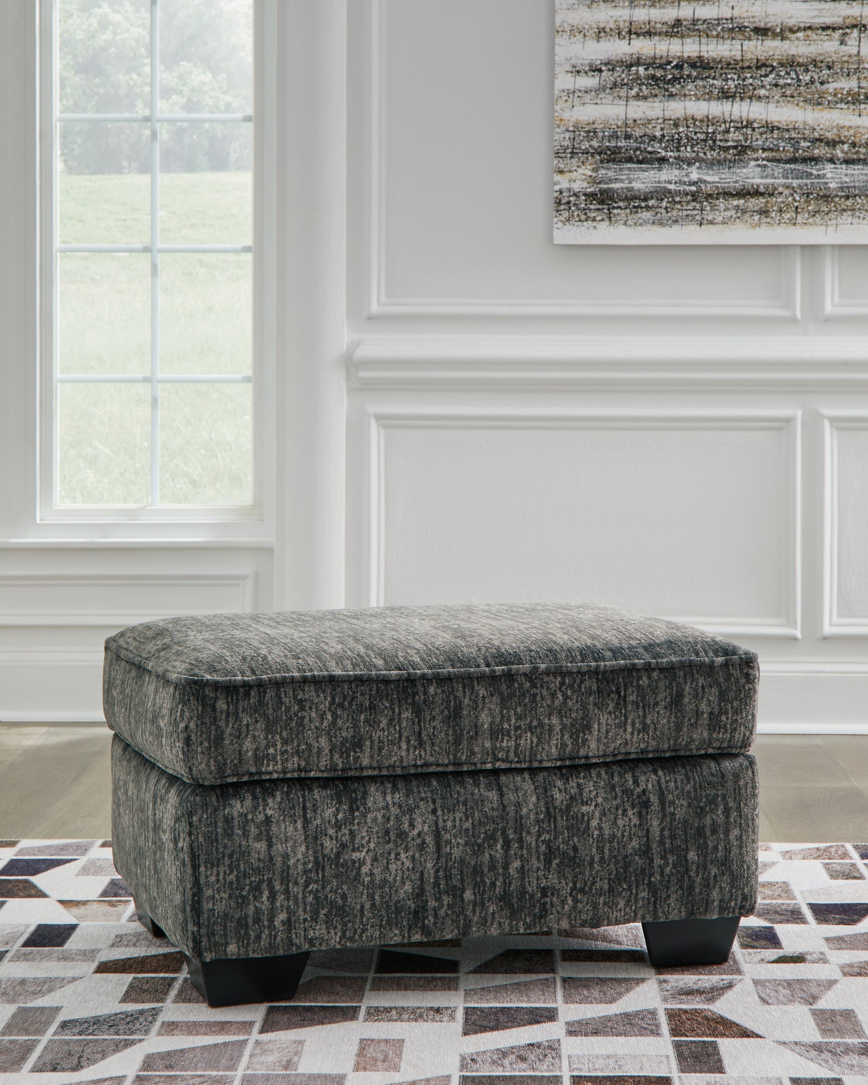 Lonoke Gunmetal Chair and Ottoman
