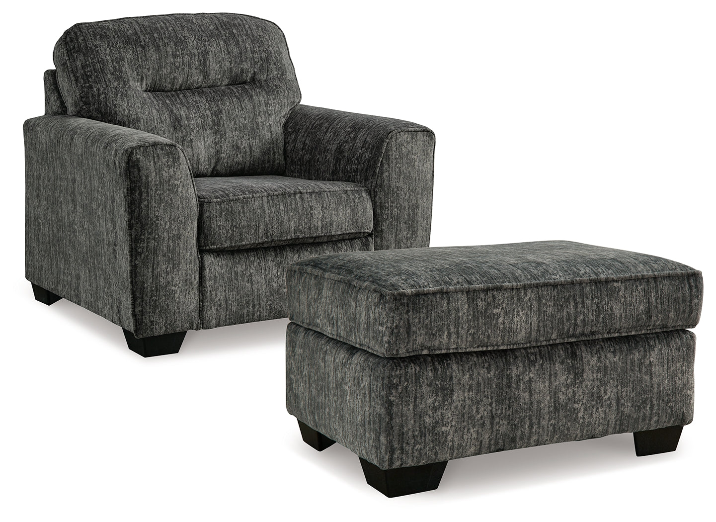 Lonoke Gunmetal Chair and Ottoman