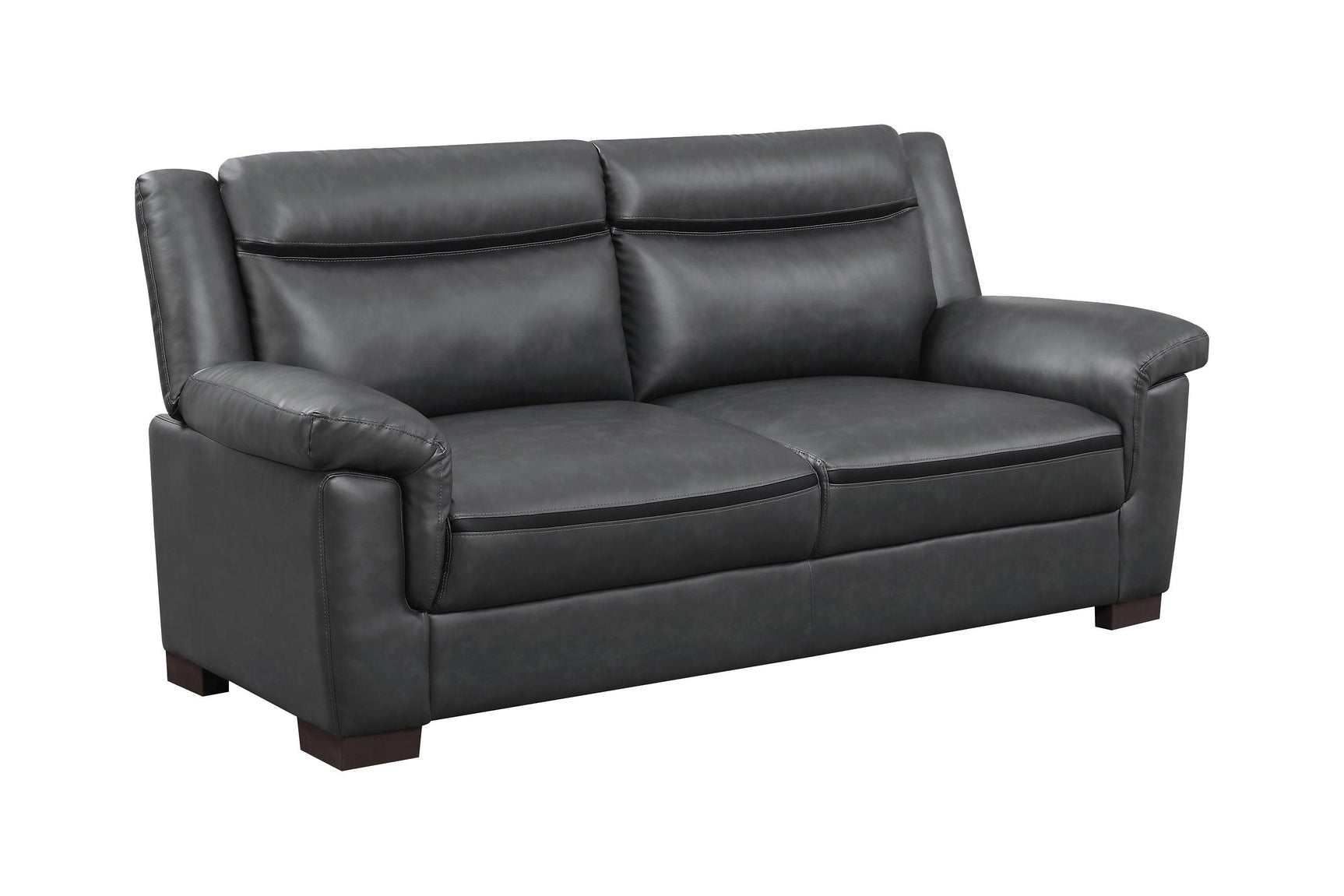 side view of Arabella Upholstered Pillow Top Arm Living Room Set Grey furniture