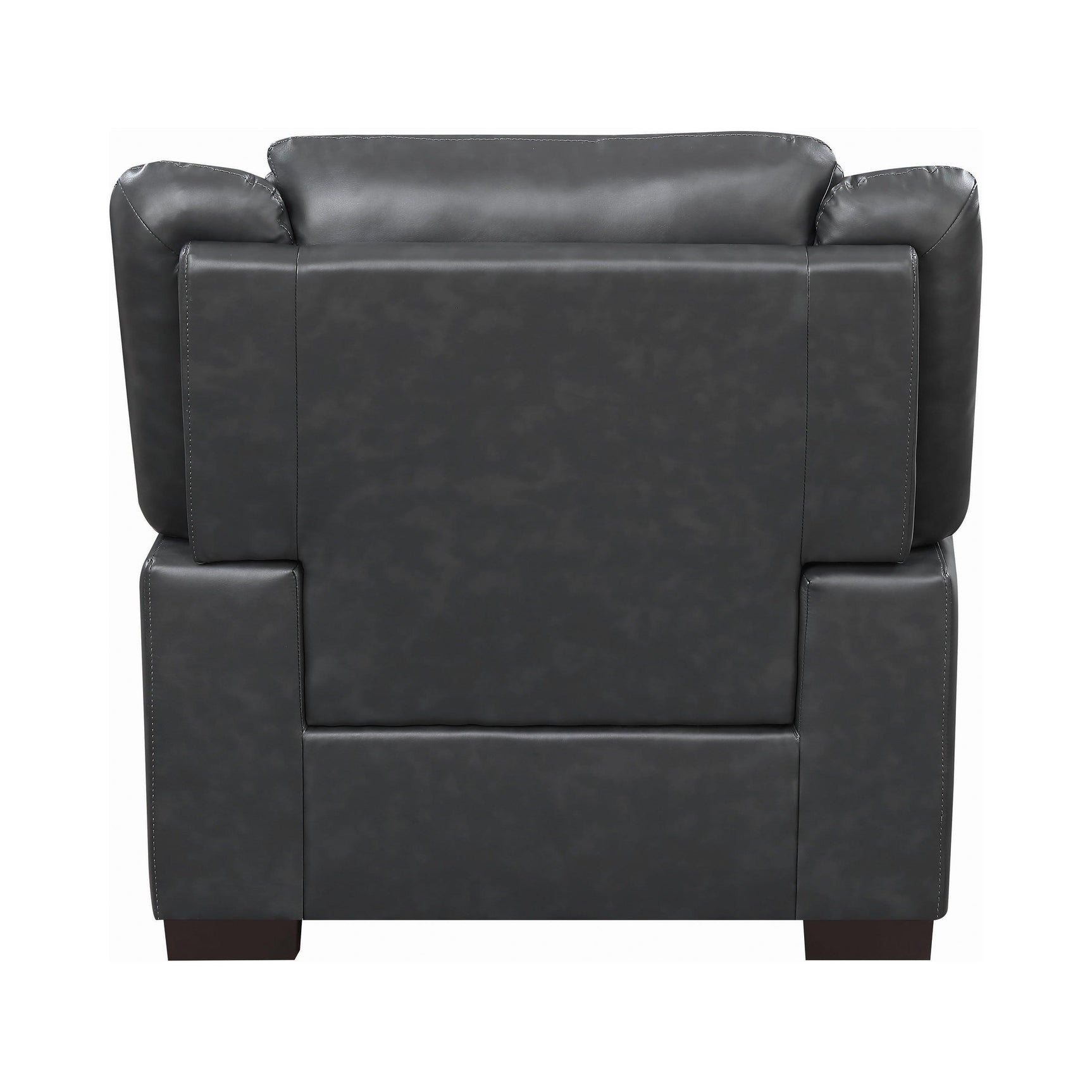 Arabella Grey Pillow Top Upholstered Accent Chair angled side view