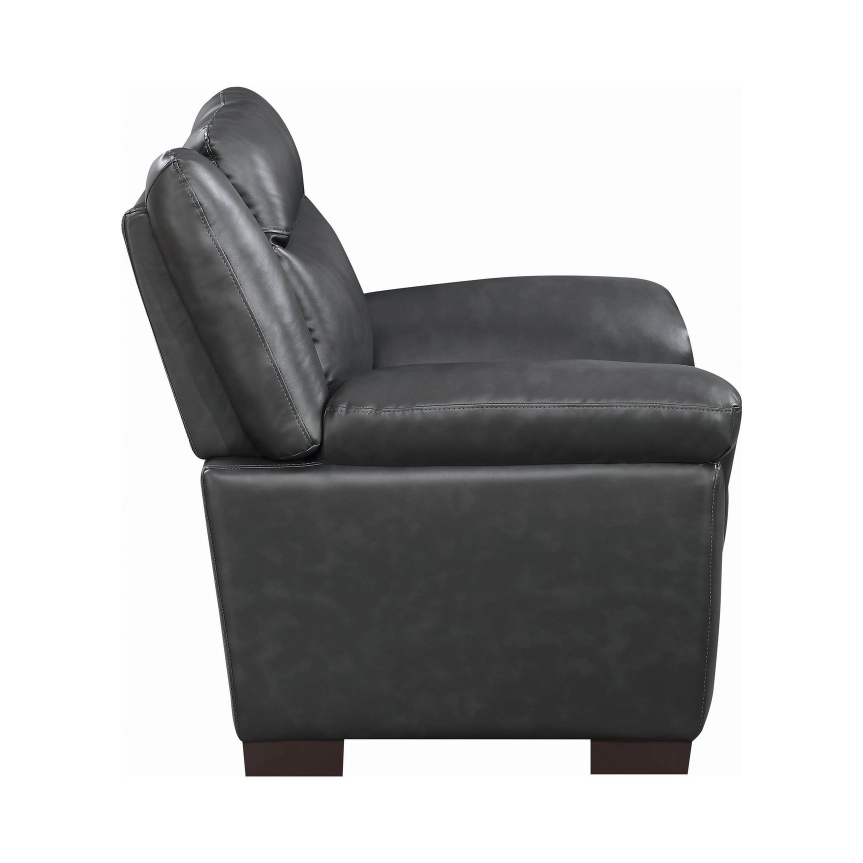 Close-up of Arabella Grey chair upholstery and armrest