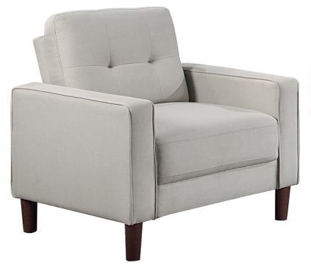 Bowen Beige Upholstered Tufted Track Arm Accent Chair