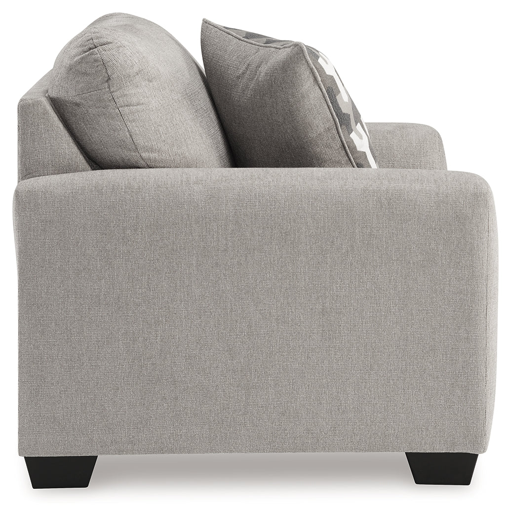 Avenal Flannel Park Chair and Ottoman angled view