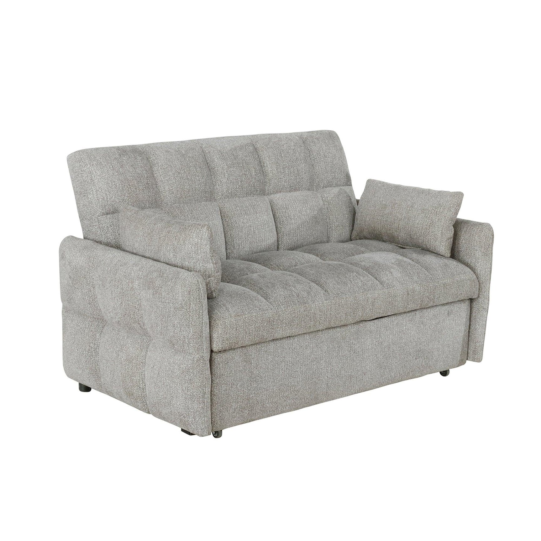 Cotswold beige tufted cushion sleeper sofa bed extended sleeper view