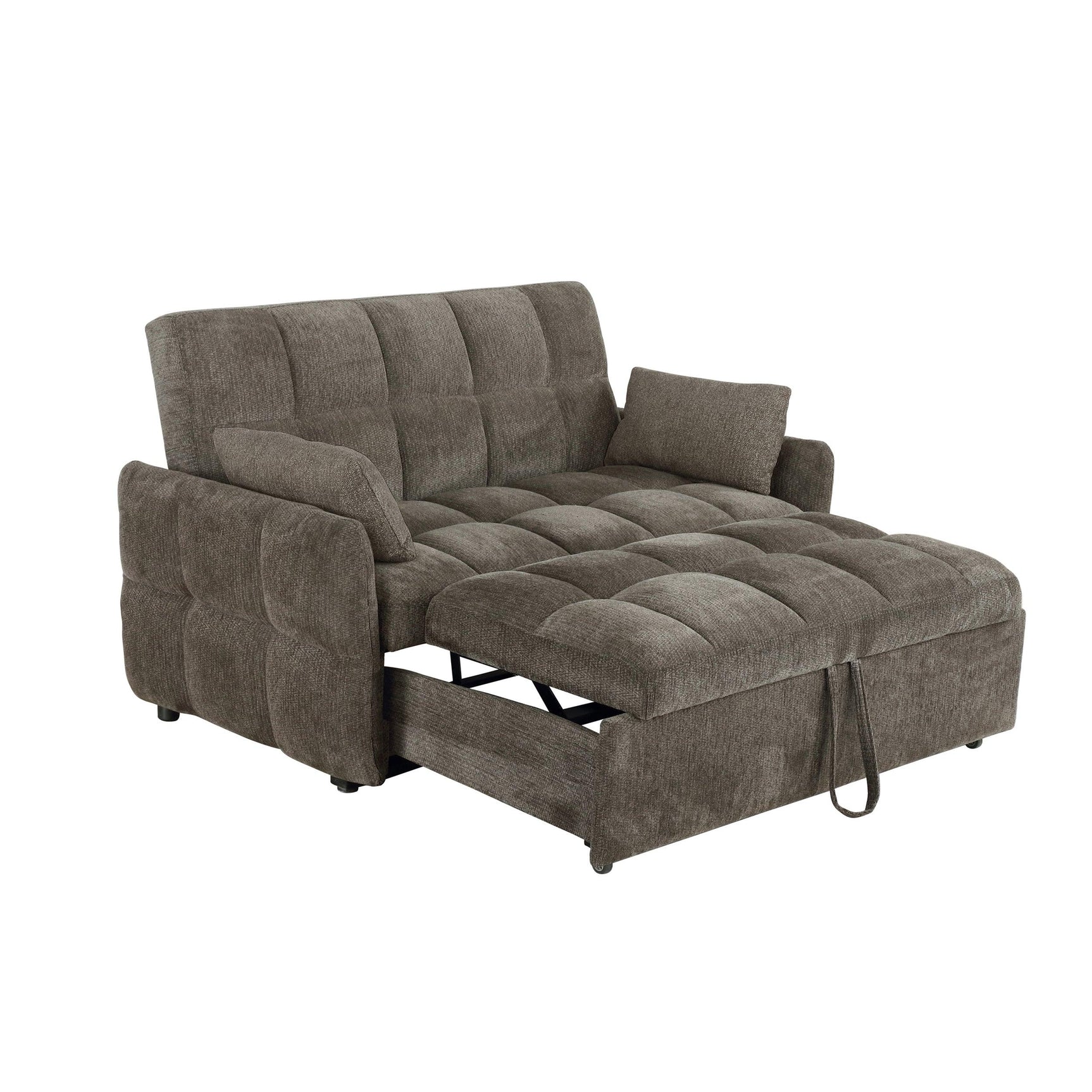 Back view of Cotswold Tufted Cushion Sleeper Sofa Bed Brown