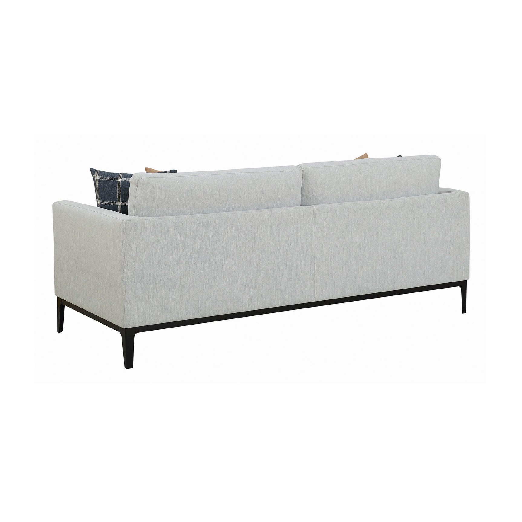 Main front perspective of Contrary Grey sofa and loveseat