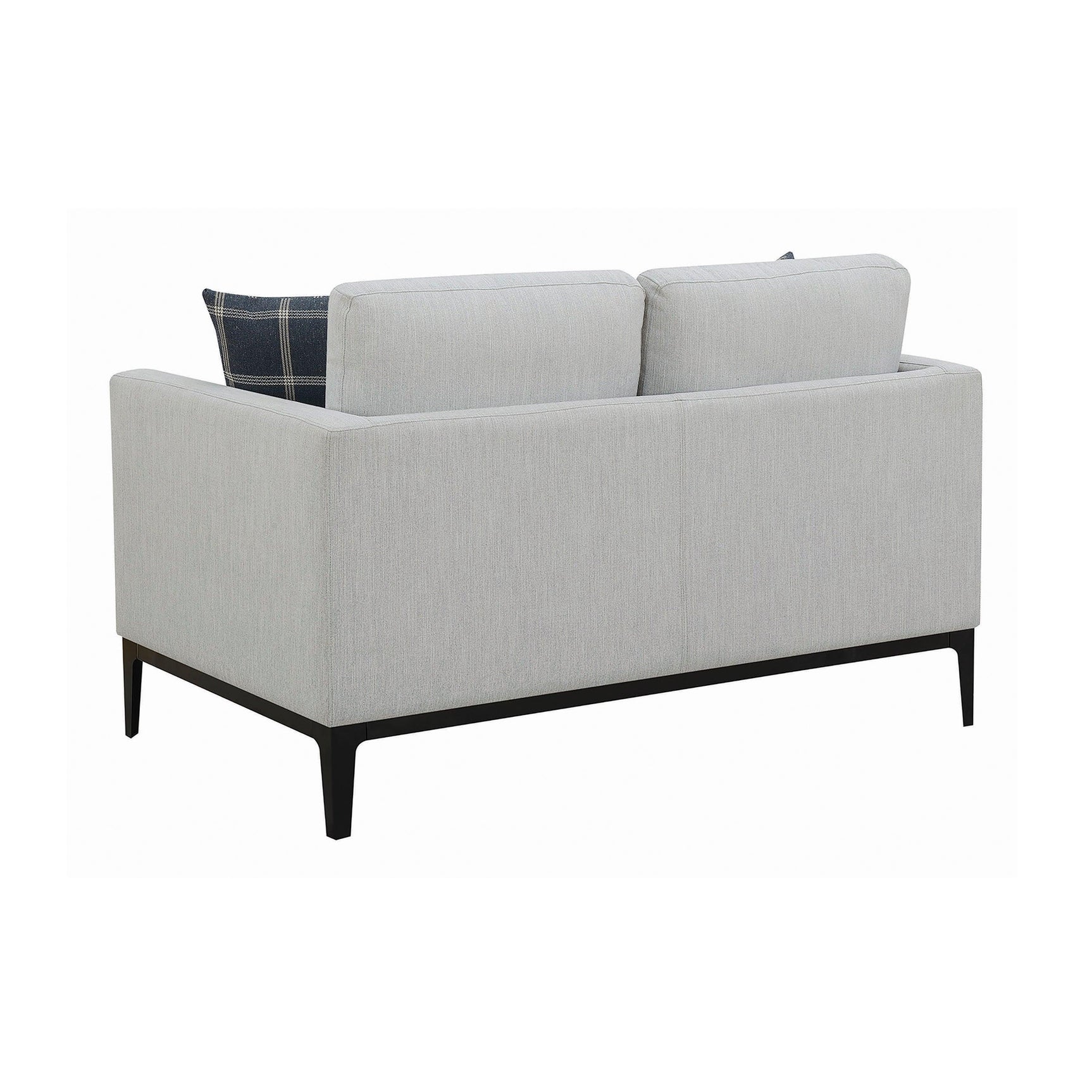 Close-up of reversible cushions on Apperson loveseat