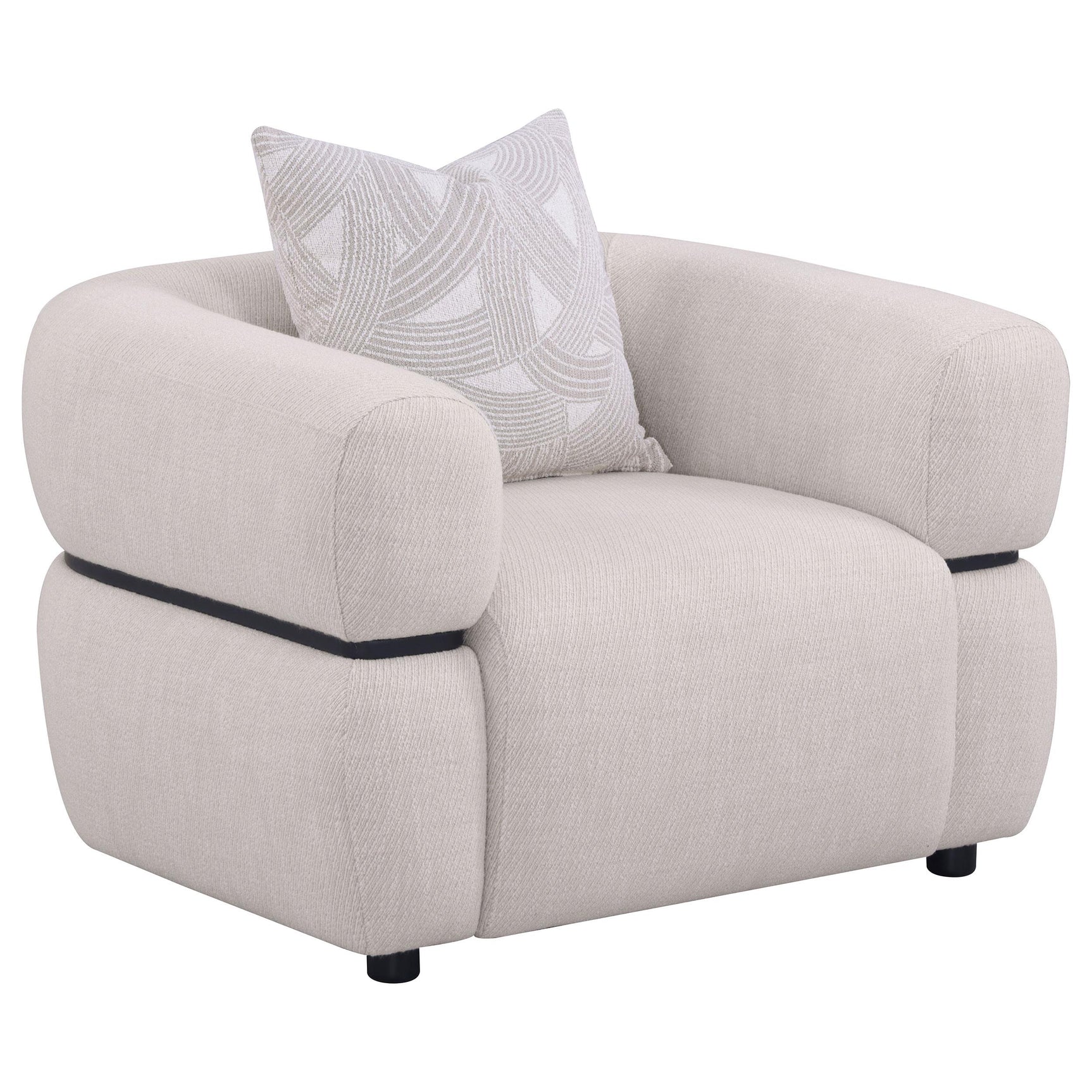 Detail view of Jeanette sofa rounded arm